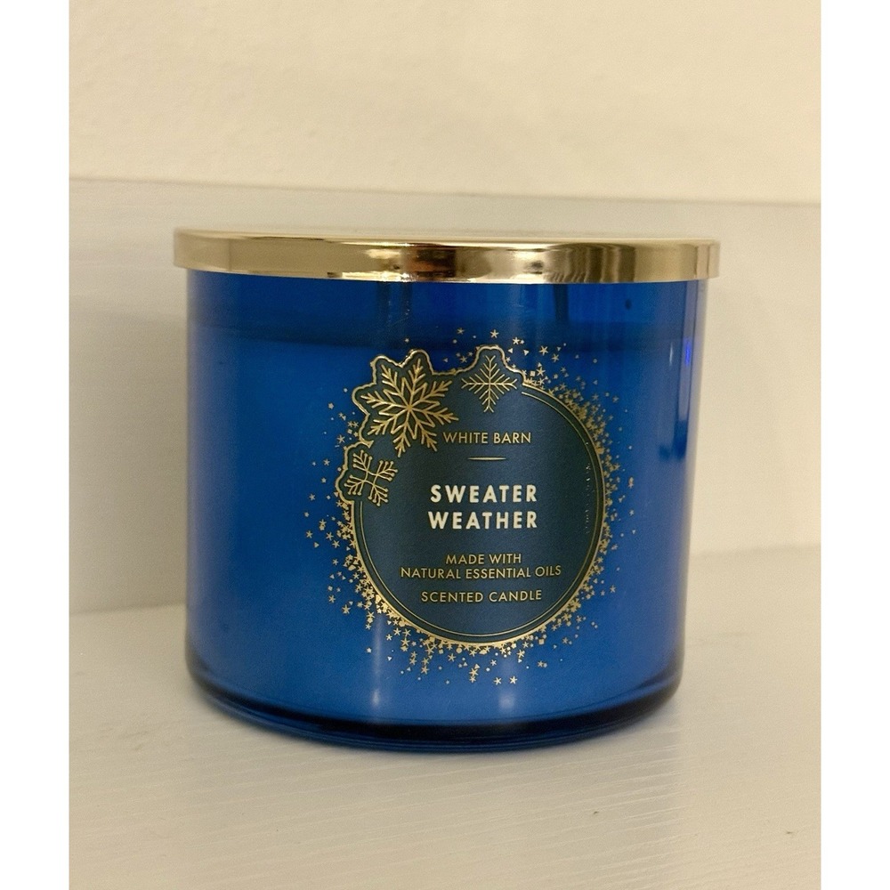Bath & Body Works White Barn Sweater Weather 3-wick Soy Wax Blend Candle 14.5 oz